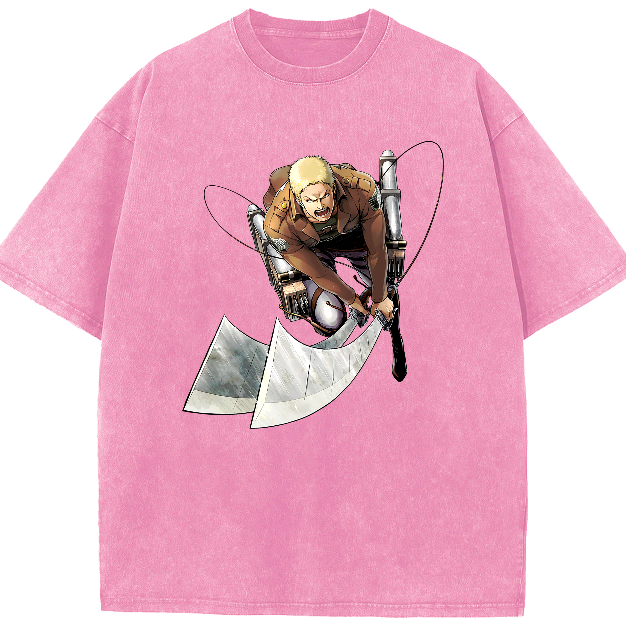 （画像用） 進撃の巨人 ライナー・ブラウン Attack on Titan Reiner Braun 綿100% ヴィンテージ風 半袖Tシャツ（フロントプリント）